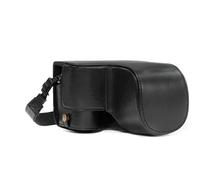 MegaGear Custodia in finta pelle per Sony Alpha A6500 (16-70, 18-135 mm) - Nero