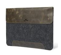 MegaGear Custodia in vera pelle e pile per MacBook Pro e MacBook Air, 14 - 13 pollici (M2, M2 Pro, M2 Max, M1) -13.3 pollici-iPad Pro 12.9 pollici-Modelli 2020 - 2023, Oliva