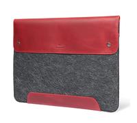 MegaGear Custodia in Vera Pelle Compatibile con MacBook Pro 16 e MacBook Air 15.3 (M5, M4, M3, M2, M1, 2020-2026) - Rosso