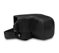 MegaGear Custodia in Vera Pelle compatibilie con Sony Alpha A6100, A6400 (16-50mm) - Nero