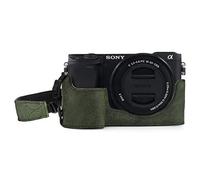 MegaGear Custodia in Vera Pelle compatibilie con Sony Alpha A6100, A6400 - Verde