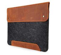 MegaGear Custodia in vera pelle e pile per MacBook Pro e MacBook Air, 14-13 pollici (M2, M2 Pro, M2 Max, M1) -13.3 pollici-iPad Pro 12.9 pollici-Modelli 2020-2023, Marrone Chiaro