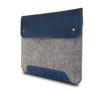 MegaGear Custodia in vera pelle e pile per MacBook Pro e MacBook Air, 16 - 15 pollici - 15.5 pollici (M2, M2 Pro, M2 Max, M1) Modelli 2020 - 2023, Blu scuro