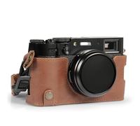 MegaGear Custodia per fotocamera in vera pelle Ever Ready compatibile con Fujifilm X100VI (Marrone)