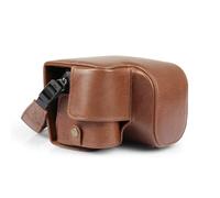 MegaGear Custodia per Fotocamera in Vera Pelle per Sony Alpha a6700 (16-50mm) - Elegante e Protettiva (Marrone)