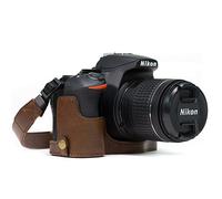 MegaGear Ever Ready - Mezza custodia in pelle per fotocamera, compatibile con Nikon D5600, D5500