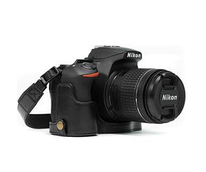 MegaGear Ever Ready - Mezza custodia in pelle per fotocamera, compatibile con Nikon D5600, D5500