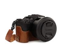 MegaGear Ever Ready - Mezza custodia in vera pelle compatibile con Leica V-Lux 5, Panasonic Lumix DC-FZ1000 II