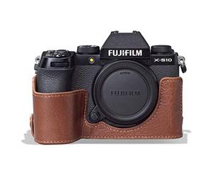 MegaGear Ever Ready - Mezza custodia in vera pelle per fotocamera compatibile con Fujifilm X-S10