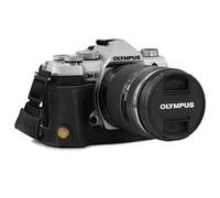 MegaGear Ever Ready - Mezza custodia in vera pelle per fotocamera compatibile con Olympus OM-D E-M5 Mark III