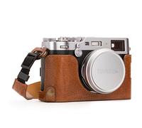 MegaGear Ever Ready - Mezza Custodia in Vera Pelle per Fotocamera e Tracolla, Compatibile con Fujifilm X100F
