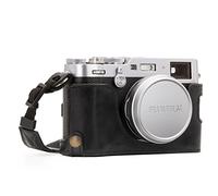 MegaGear Ever Ready - Mezza Custodia in Vera Pelle per Fotocamera e Tracolla, Compatibile con Fujifilm X100F