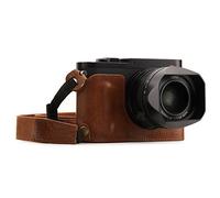 MegaGear Leica Q-P, Q (Typ 116) Ever Ready Custodia Metà Copertura in Vera Pelle per Fotocamera con Tracolla - Marrone
