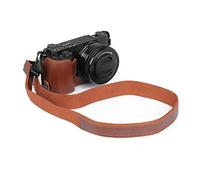 MegaGear Mezza custodia per fotocamera in vera pelle sempre pronta compatibile con Sony ZV-E10 (Marrone)