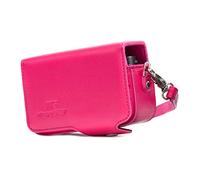 MegaGear MG1210 Sony Cyber-shot DSC-HX99, DSC-HX95, DSC-HX90V, DSC-HX80, DSC-WX500 Custodia in finta pelle per Fotocamera con Tracolla - Rosa