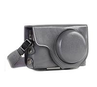 MegaGear MG1261 Ever Ready - Custodia in pelle per fotocamera compatibile con Panasonic Lumix DC-ZS80, DC-ZS70, colore: Grigio