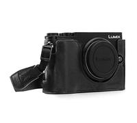 MegaGear MG1442 - Custodia con tracolla in pelle per Panasonic Lumix DC-GX9, colore: Nero
