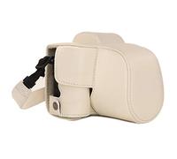 Megagear Mg1449, Custodia In Finta Pelle Con Tracolla Per Fotocamera Canon Eos M50 (15-45Mm), Bianco