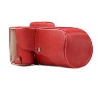 MegaGear MG1554 Canon EOS Rebel T6s, EOS 760D, EOS 8000D (18-55mm) Ever Ready Custodia in Finta Pelle per Fotocamera con Tracolla - Rosso