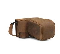 MegaGear MG1657 Ever Ready - Custodia in vera pelle per fotocamera compatibile con Sony Alpha A6400 (18-135 mm), colore: Cannella