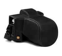 MegaGear MG1862 - Custodia in vera pelle, compatibile con Olympus OM-D E-M5 Mark III (14-150 mm), colore: Nero