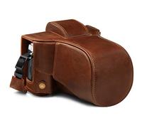 MegaGear MG1863 - Custodia in vera pelle, compatibile con Olympus OM-D E-M5 Mark III (14-150 mm), colore: Marrone
