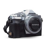 MegaGear MG1934 Ever Ready - Custodia per fotocamera in vera pelle, compatibile con Olympus OM-D E-M10 Mark IV, colore: Nero