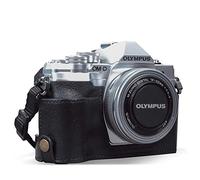 MegaGear MG1934 Ever Ready - Custodia per fotocamera in vera pelle, compatibile con Olympus OM-D E-M10 Mark IV, colore: Nero
