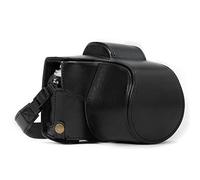 Megagear Mg993, Custodia In Finta Pelle Con Tracolla Per Fotocamera Olympus Om-D E-M10 Mark Ii, E-M10 (14-42Mm) Ever Ready, Nero