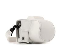 Megagear Olympus Om-D E-M10 Mark Iii (14-42Mm) Ever Ready Custodia In Finta Pelle Per Fotocamera Con Tracolla Bianca Mg1349