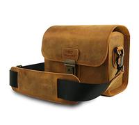 MegaGear Pebble Messenger Bag in vera pelle per fotocamere Mirrorless, Instant e DSLR