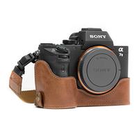 MegaGear Sony Alpha A7S II, A7R II, A7 II Ever Ready Custodia metà copertura in Vera pelle per Fotocamera con Tracolla - Marrone - MG1130
