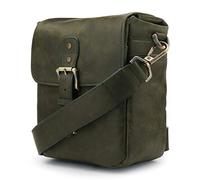 MegaGear Torres Mini borsa per fotocamera, in vera pelle, per fotocamere DSLR e DSLR, colore: Verde oliva