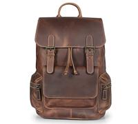 MegaGear Valley Zaino per laptop in pelle pieno fiore per uomini e donne - Borsa da viaggio versatile per affari e avventure - Adatto a laptop da 13 pollici