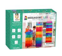 MEGAGONTILES 110 pezzi di piastrelle magnetiche di alta qualità | Piastrelle magnetiche | STEM AUTHENTICATED| Blocchi magnetici | Set di piastrelle magnetiche | Magnetic Building Blocks|Magnetic Tile