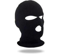 MEGAHERZ Passamontagna a 3 fori, passamontagna per il viso, maschera integrale da sci, berretto invernale per moto, bicicletta, caccia, ciclismo, sci, protezione per il viso, Nero , Taglia unica