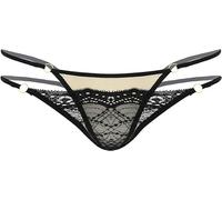 MEGAHERZ Uomo Micro Perizoma Sexy Caldo Pizzo Tanga Sissy Lingerie Gay G-String T-Back Slip Panties Brief, champagne, Taglia Unica