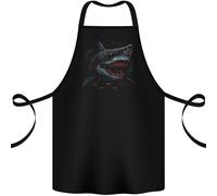 Megalodon Preistoria Bianco Shark Dinosauro Cotone Grembiule 100% Biologico