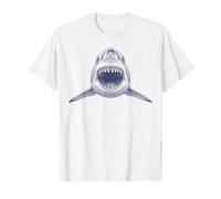Megalodon Shark Face Vintage Incisione Ocean Species Maglietta