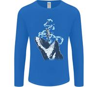 Megalodon Vs Great White Shark Vs Scuba Diver Uomo Manica Lunga T-Shirt