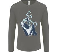 Megalodon Vs Great White Shark Vs Scuba Diver Uomo Manica Lunga T-Shirt