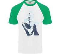 Megalodon Vs Great White Shark Vs Scuba Diver Uomo S/S Baseball T-Shirt