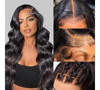 MEGALOOK Parrucca Donna Capelli Veri Umani 13X4 Hd Body Wave Lace Front Wigs 200% Density Brazilian Virgin Human Hair Pre Cut Lace Wear and Go Glueless Wig Pre Plucked With Baby Hair 26 inch Pollici