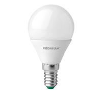 MEGAMAN Lampadina LED E14 goccia 4,9W, opale, bianco caldo Megaman