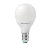 MEGAMAN Lampadina sferica LED 3,5 W E14 opaca, 2.800 K Megaman