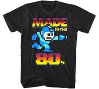 Megaman Made in The 80's T-Shirt Black Graphic Unisex Tee Shirt XL