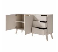 MEGAOFFERTE.IT Credenza Madia Moderna Con 2 Ante E 3 Cassetti Mobile Contenitore In Melaminico Stile Scandinavo Per Soggiorno Ingresso E Zona Living 160 X 40 X 80 Cm Cashmere