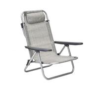 MEGAOFFERTE.IT Spiaggina Reclinabile Da Mare E Campeggio Con Poggiatesta Imbottito Sedia Pieghevole Trasformabile In Lettino Per Spiaggia Terrazzo Relax Outdoor Vacanze 48.5 x 60 x 80 Cm Grigio