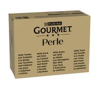 Megapack risparmio! Gourmet Perle 96 x 85 g - Trota, Tacchino, Anatra, Selvaggina in Gelatina
