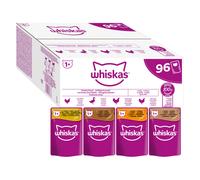 Megapack risparmio! Whiskas 1+ buste 96 x 85 g Alimento umido per gatto - Selezione Carni bianche in Gelatina
